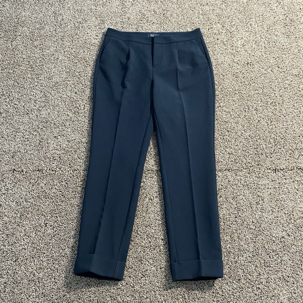 NYDJ Lift‎ Tuck Technology Everyday Pleated Ankle Trousers Women’s 4 Navy Blue